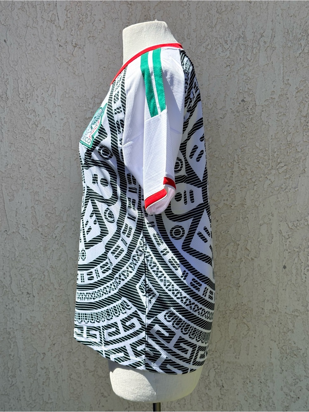 Mexico 1998 World Cup Retro Away Jersey • Aztec Calendar White Soccer Shirt - Picture 5 of 6